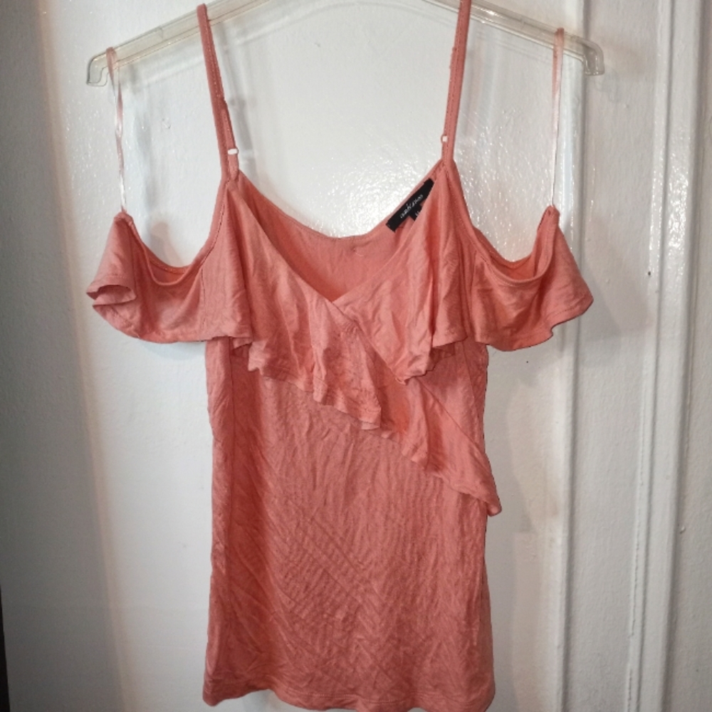 AMBIENCE pink spaghetti strap ruffle top